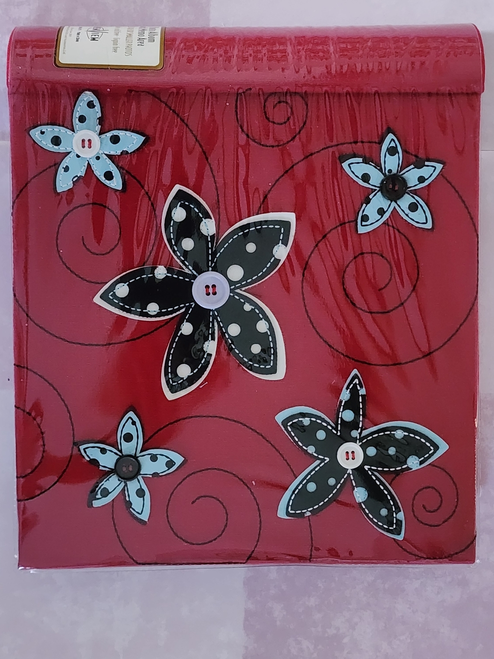 Red Floral Hardcover Photo Alblum